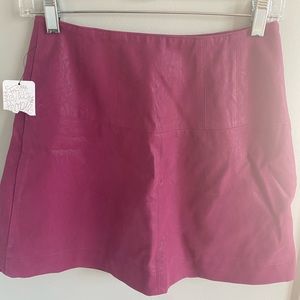 Free People Faux Leather Pink Skirt NWT